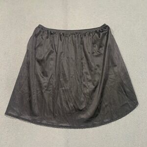 Vassarette Black Nylon Half Slip Lace Trim Skirt Style Y2K Womens Large 18in